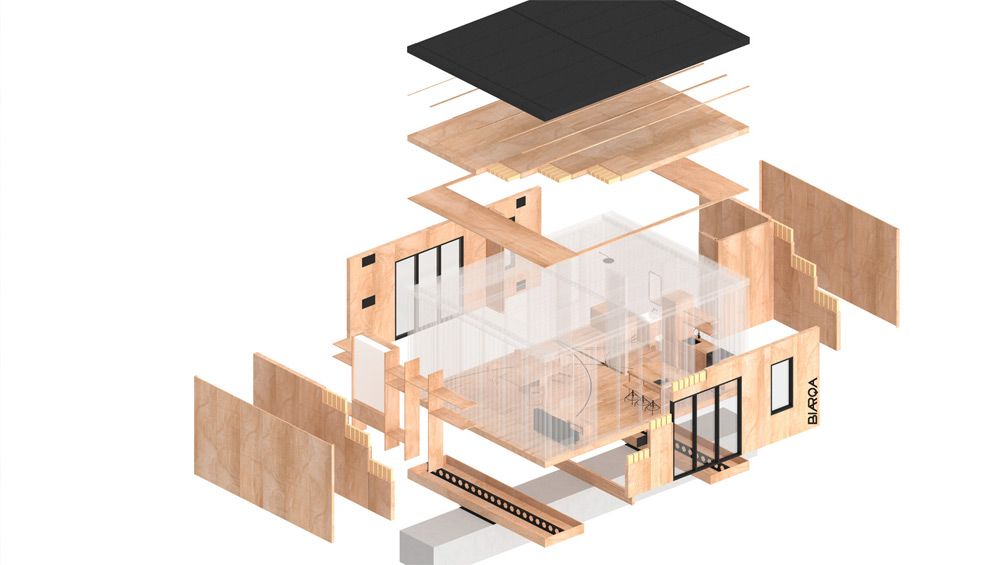 Axonometría del cabanon